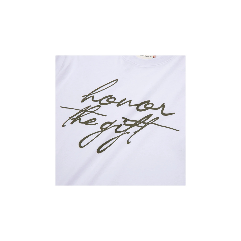 Honor The Gift Script Tee 'White' - image 2